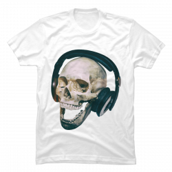 skull with headphones t shirt